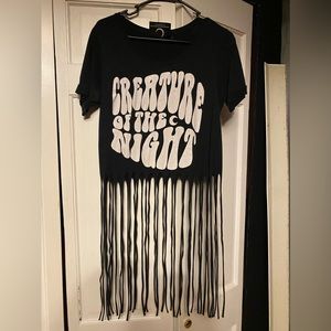 Killstar Creature of the Night Fringe Crop Top (L)